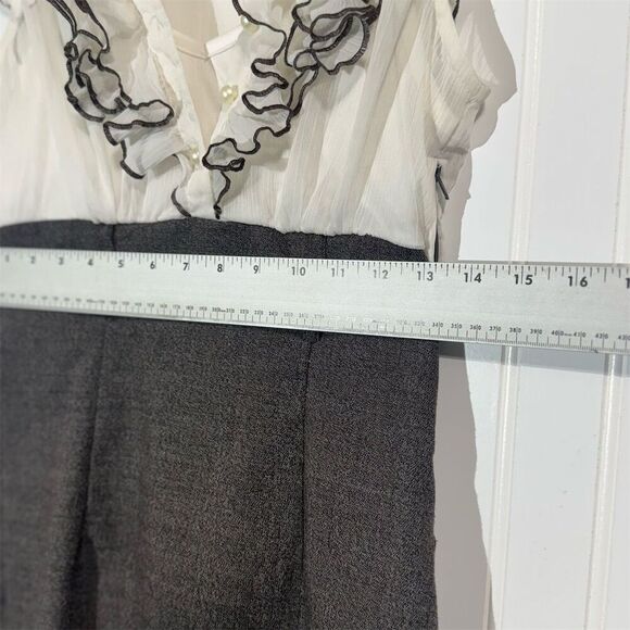 BCX Juniors 5 Sheer Ruffle Bodice Gray Skirt Dress Career Office Cocktail Y2K - Picture 7 of 9